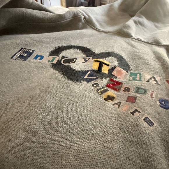 Zadig & Voltaire Georgy Multicusto Heart Gray Graphic Hoodie - Picture 4 of 6